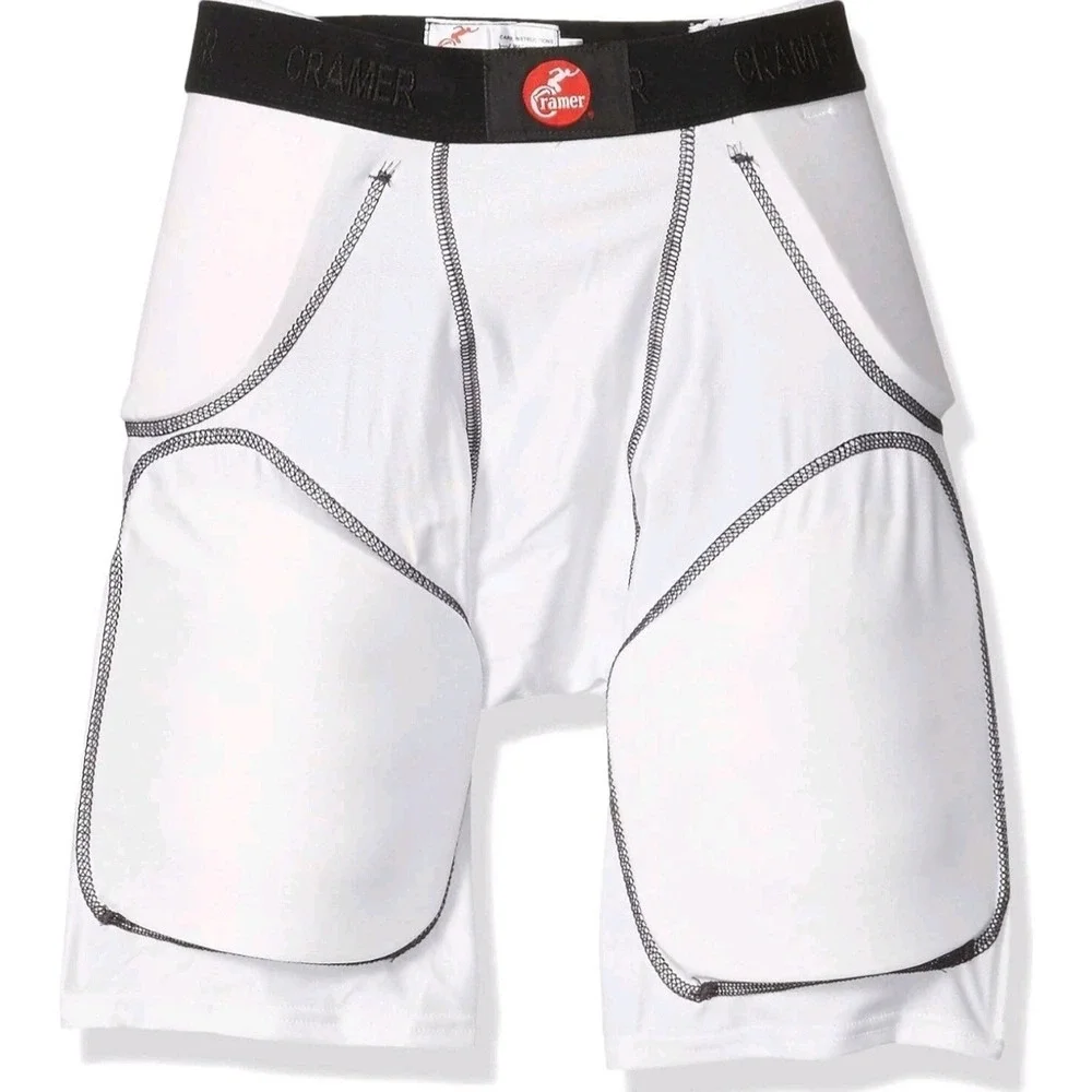 NWT Cramer Classic 5-Pad Football Girdle Hip Tailbone and Thigh Pads White Med